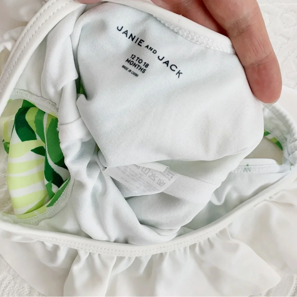 Janie and Jack Palm Leaf Ruffle Swimsuit‎